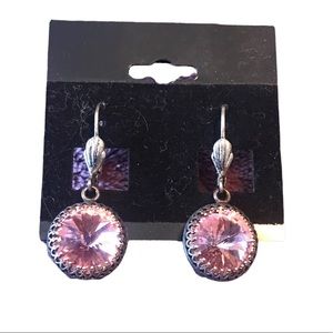 Lavender genuine Swarovski crystal earrings